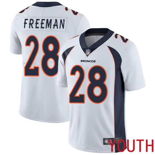 Youth Denver Broncos #28 Royce Freeman White Vapor Untouchable Limited Player Football NFL Jersey->youth nfl jersey->Youth Jersey